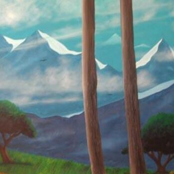 「Alasan Snow Mountai…」というタイトルの絵画 Alec Yatesによって, オリジナルのアートワーク
