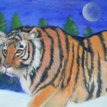 Pittura intitolato "Tiger" da Alec Yates, Opera d'arte originale
