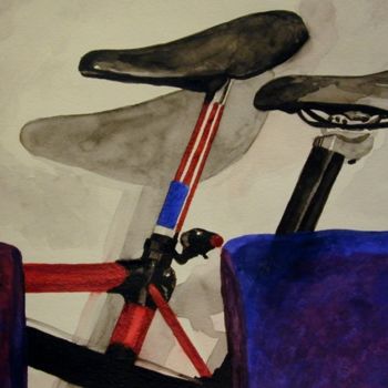 Peinture intitulée "bikes" par Alec Yates, Œuvre d'art originale