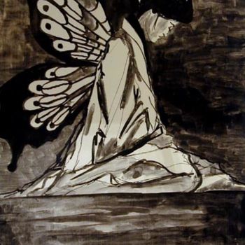 Schilderij getiteld "Madame Butterfly 8" door Alec Yates, Origineel Kunstwerk