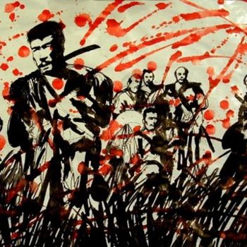Pintura titulada "Samurai 7" por Alec Yates, Obra de arte original