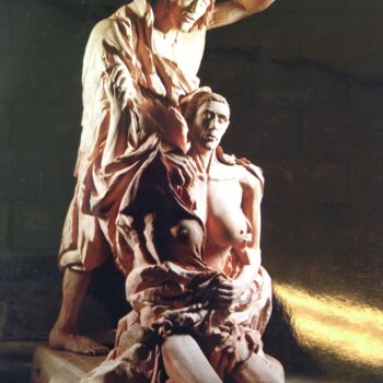 Sculpture intitulée "Prisoners of steadf…" par Joshua, Œuvre d'art originale, Bois