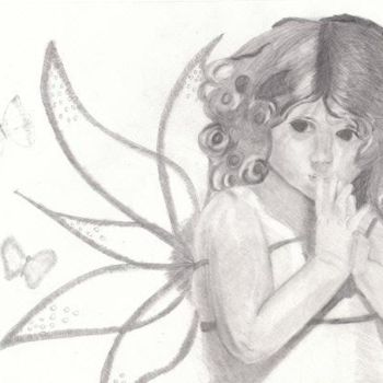 Drawing titled "Angelic fairy" by Ashley Oquendo, Original Artwork, Other