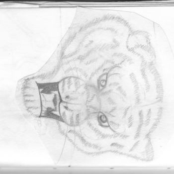 Drawing titled "Roar" by Ashley Oquendo, Original Artwork, Other