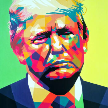 "Donald Tramp" başlıklı Tablo Анатолий Рабков tarafından, Orijinal sanat, Akrilik Ahşap Sedye çerçevesi üzerine monte edilmiş