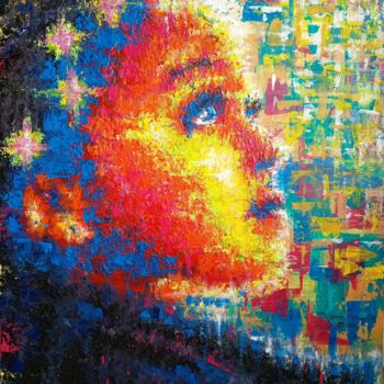 Картина под названием "Look up" - Анатолий Рабков, Подлинное произведение искусства, Масло Установлен на Деревянная рама для…