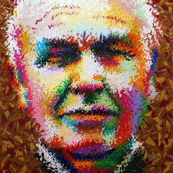 Картина под названием "Thomas Alva Edison" - Анатолий Рабков, Подлинное произведение искусства, Акрил Установлен на Деревянн…