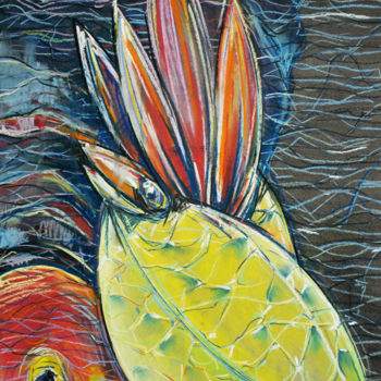 Painting titled "sparrow&dick" by Bubon, Original Artwork, Gouache