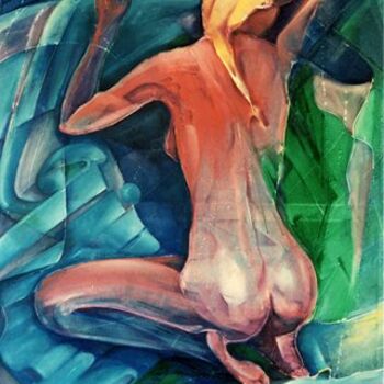 Painting titled "Woman with the wing" by Yuri Buchma, Original Artwork