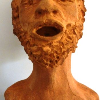 Sculpture titled "Choriste homme" by Buissonnières, Original Artwork, Terra cotta