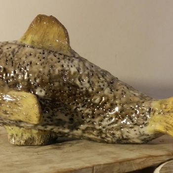 Sculpture intitulée "Maurice le poisson" par Buissonnières, Œuvre d'art originale, Céramique