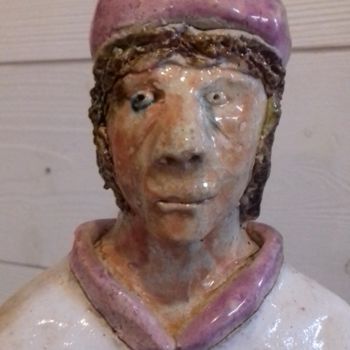 Sculpture titled "Saint Yves" by Buissonnières, Original Artwork, Ceramics