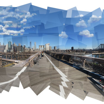 Digital Arts titled "Brooklyn Bridge" by Bulent Unsal, Original Artwork, Digital Collage
