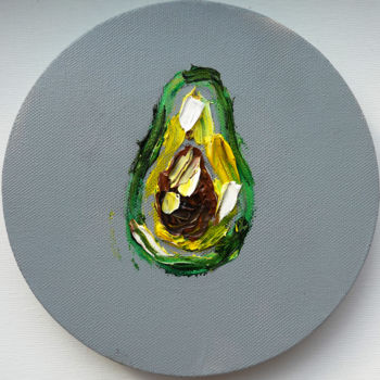 Malerei mit dem Titel "Avocado №4" von Veronika Bulgakova, Original-Kunstwerk, Öl