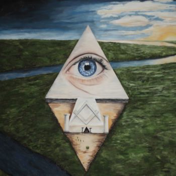 Pintura intitulada "O Olho de Hórus -…" por Leonardo Bulhões, Obras de arte originais, Óleo