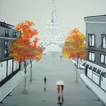 Peinture intitulée "PARIS" par Buran Maliqi, Œuvre d'art originale, Acrylique