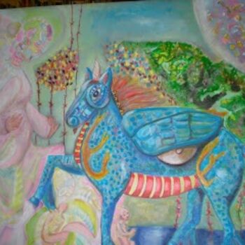 Pintura titulada "Unicornio o chilin." por Paulabs, Obra de arte original, Otro