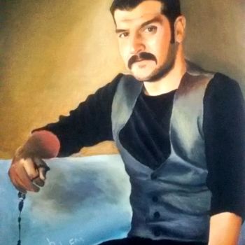Peinture intitulée "kaba dayı" par Burhan Alem, Œuvre d'art originale, Acrylique