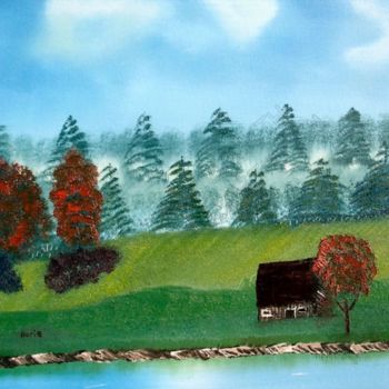 Painting titled "Lakeside Getaway" by Burie Smith, Original Artwork