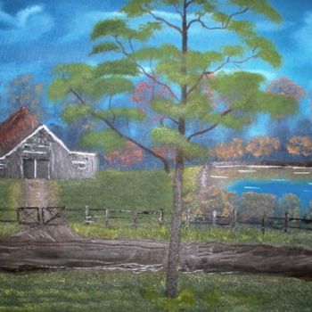 Painting titled "Roadside Barn" by Burie Smith, Original Artwork