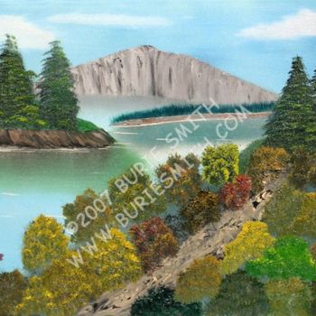 Painting titled "Lakeside Trail" by Burie Smith, Original Artwork