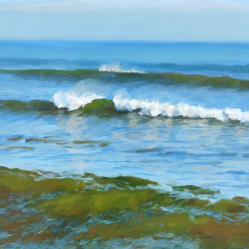 Malarstwo zatytułowany „Sea surf” autorstwa Aleksey Burov, Oryginalna praca, Olej
