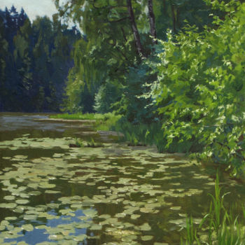 Painting titled "Летний день" by Konstantin Seleznev, Original Artwork, Oil