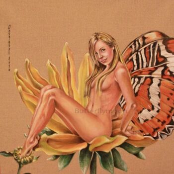 Schilderij getiteld "Nu acrylique2010" door Butterflymoon, Origineel Kunstwerk