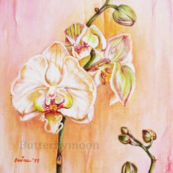 Pintura titulada "Orchidée" por Butterflymoon, Obra de arte original