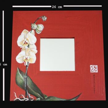 Schilderij getiteld "White orchid" door Butterflymoon, Origineel Kunstwerk