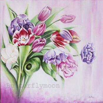 Painting titled "Bouquet à offrir" by Butterflymoon, Original Artwork