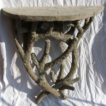 Sculpture intitulée "CONSOLE ROCAILLE EN…" par Pascal Butto, Œuvre d'art originale, Ciment
