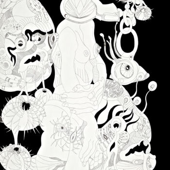 Gravures & estampes intitulée "femme-diamant.jpg" par Butty Magali, Œuvre d'art originale