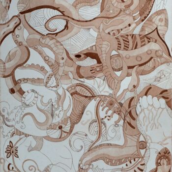 Gravures & estampes intitulée "La naissance de l'ê…" par Butty Magali, Œuvre d'art originale