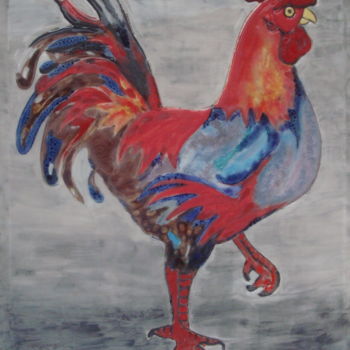Artisanat intitulée "Coq francais" par Buxy Céramique, Œuvre d'art originale, Décoration de maison