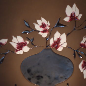 Artisanat intitulée "bouquet de camélia" par Buxy Céramique, Œuvre d'art originale, Décoration de maison