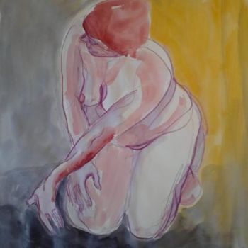 Картина под названием "Nu" - Brigitte Venti, Подлинное произведение искусства, Чернила