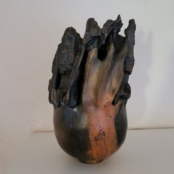 Scultura intitolato "pot sculpturel" da Barbara Widmer Taylor, Opera d'arte originale, Ceramica