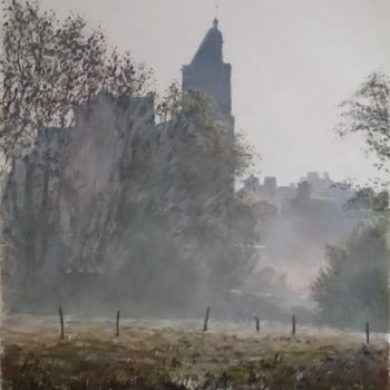 Pittura intitolato "Dol-brouillard-sur-…" da Brigitte With (B.WITH), Opera d'arte originale, Olio Montato su Telaio per bare…