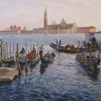 Painting titled "Venise l'ile de San…" by Brigitte With (B.WITH), Original Artwork, Oil