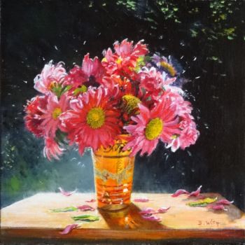 Peinture intitulée "bouquet-de-reine-ma…" par Brigitte With (B.WITH), Œuvre d'art originale, Huile