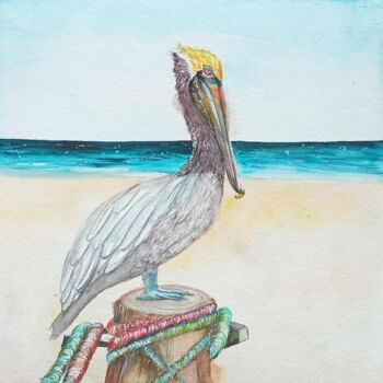 제목이 "Pelican"인 그림 By Tata로, 원작, 수채화