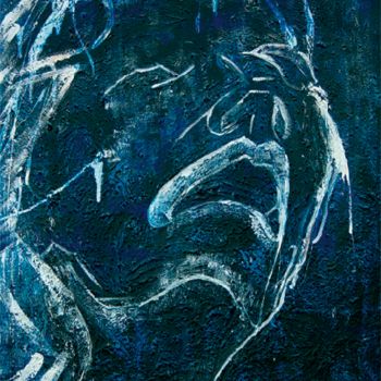 「Emotion bleue」というタイトルの絵画 Byam Le Botによって, オリジナルのアートワーク, アクリル