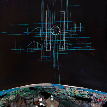 Pittura intitolato "Earth 2019" da Győző Byhon, Opera d'arte originale, Acrilico
