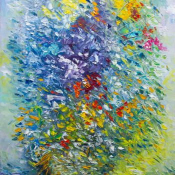 Peinture intitulée "Цветы" par Iurii Bykov, Œuvre d'art originale, Huile