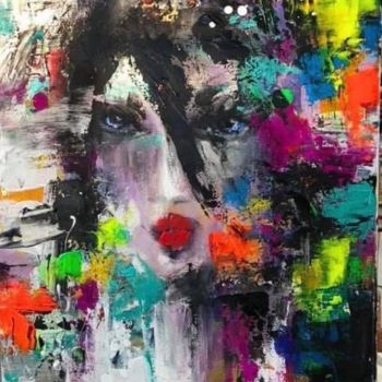 Painting titled "Girl in bright" by Olha Stasiuk, Original Artwork, Acrylic