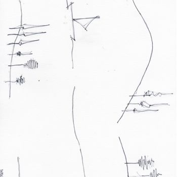 Drawing titled "Série Traços 05-15" by Antonio Maria Carneiro Neto, Original Artwork, Ink