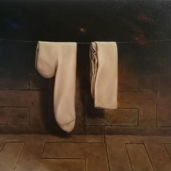 Pittura intitolato "Infinity socks" da Petr Tyufanov, Opera d'arte originale, Olio Montato su Telaio per barella in legno