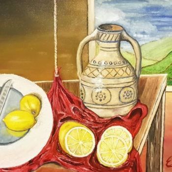Malerei mit dem Titel "Lemons" von Emre Boztas, Original-Kunstwerk, Öl