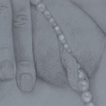 Dibujo titulada "Enfiler des perles…" por Carine Bovey, Obra de arte original, Grafito
